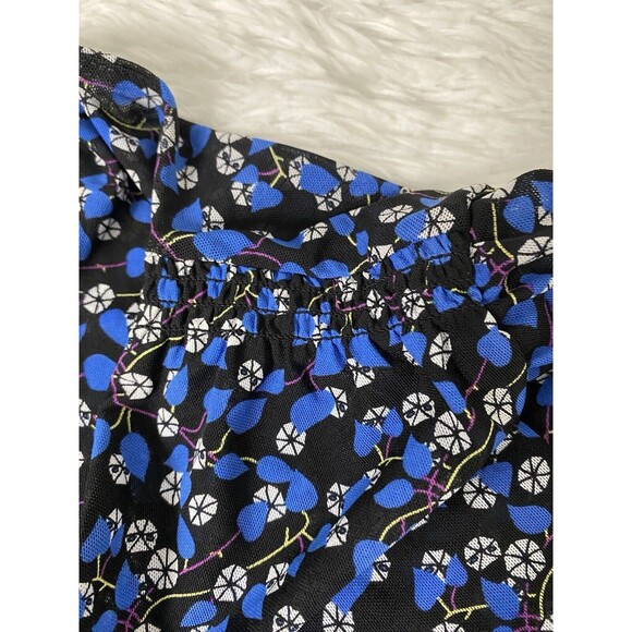 Cabi The Ten Dress Women Size S Blue Floral Long Sleeve Double Layer Semi Sheer - Picture 9 of 16